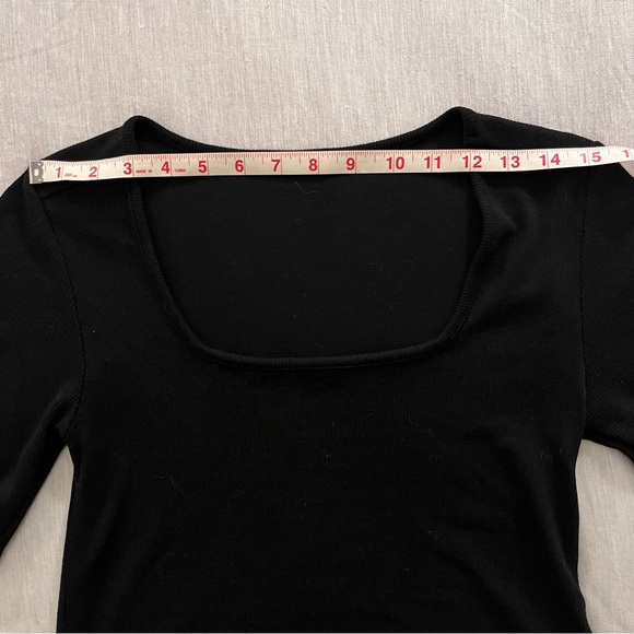 Lexi Rib Square Neck Cropped Top, Size M - Picture 7 of 14